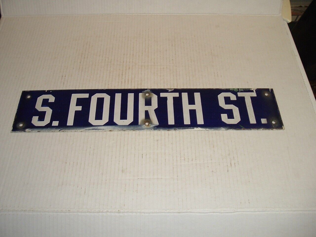 Vintage Porcelain Street Sign S. Fourth St. Newport Pennsylvania