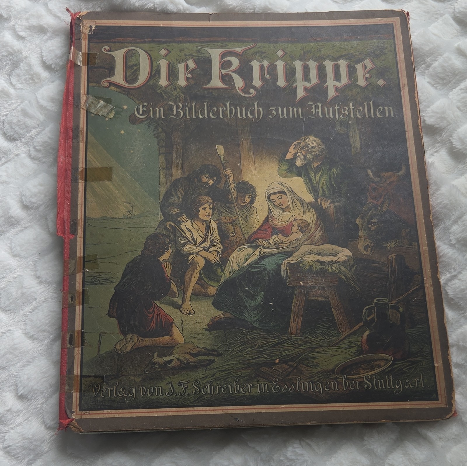 German Pop-Up Nativity Scene Booklet Set, Vintage Paper/Cardboard Christmas