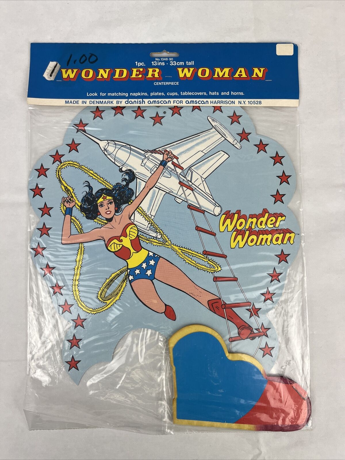 1977 Wonder Woman Centerpiece DC Comics AMSCAN New Sealed 13” Tall #1348-90
