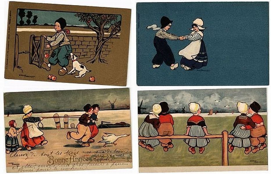 PARKINSON EHELD ARTIST SIGNED, FOLKLORE, CHILDREN, 13 Vintage Postcards (L5540)
