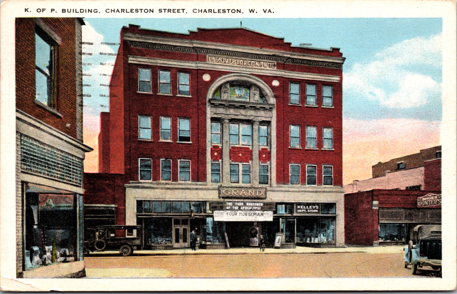 Postcard Kelly's Department Store K. of P. Building Charleston West Virginia