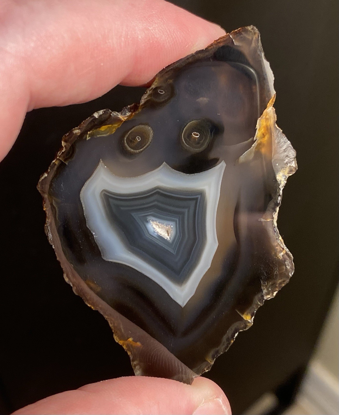 Smiley Face Agate from Turkey. One of a kind stick agate collector specimen