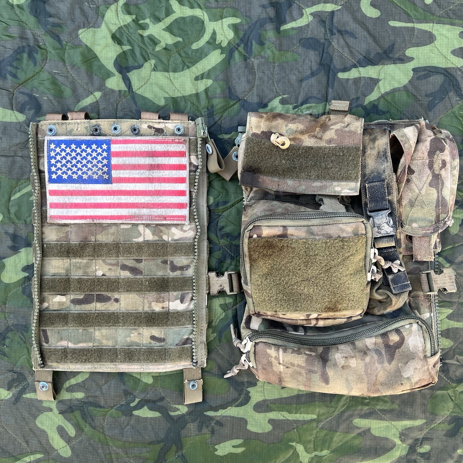 Fort Bragg Custom Rigger Made Back Panel Multicam Molle Zip On USASOC DELTA CAG