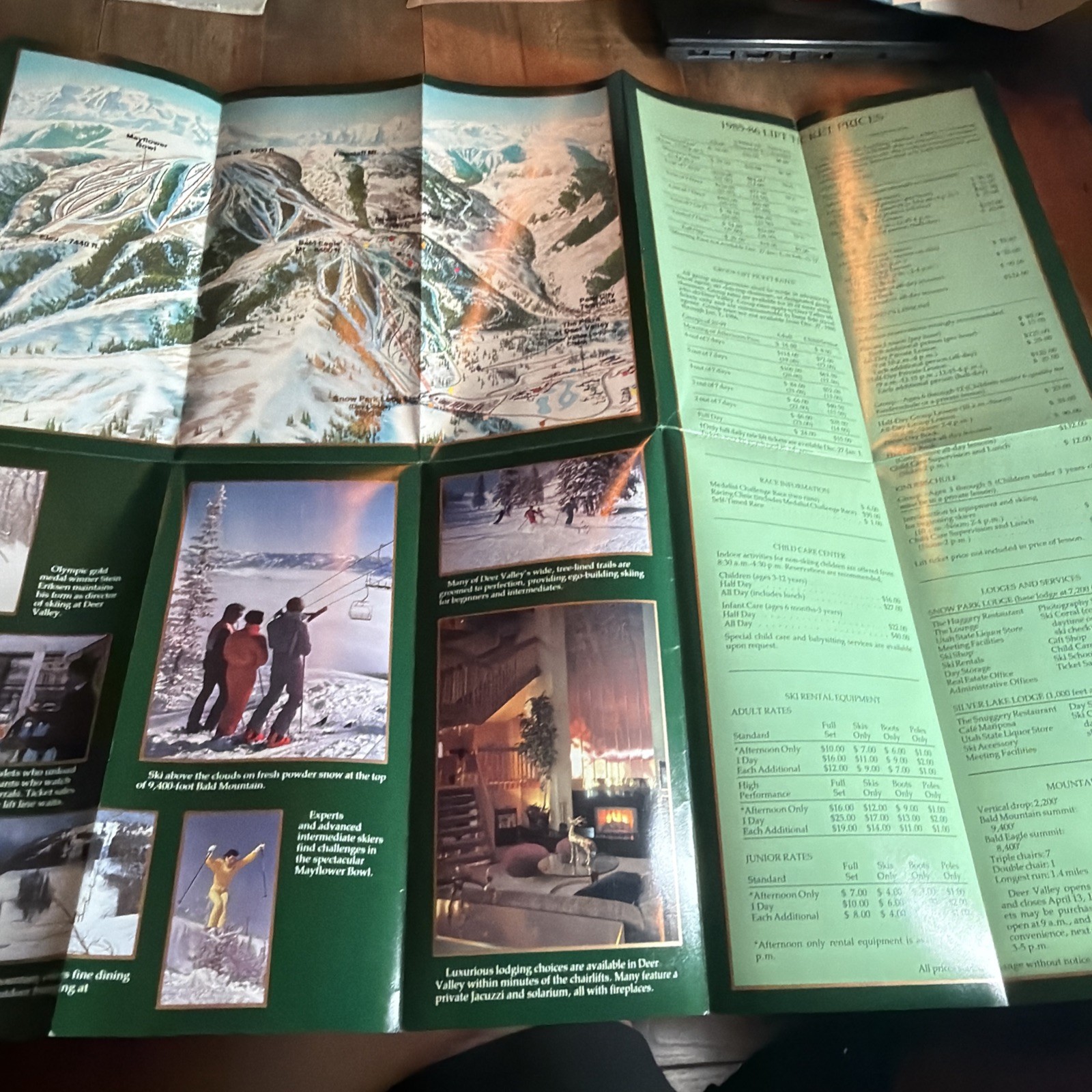 Vintage 1984 1985 Deer Valley Ski Brochure Map Park City Utah 
