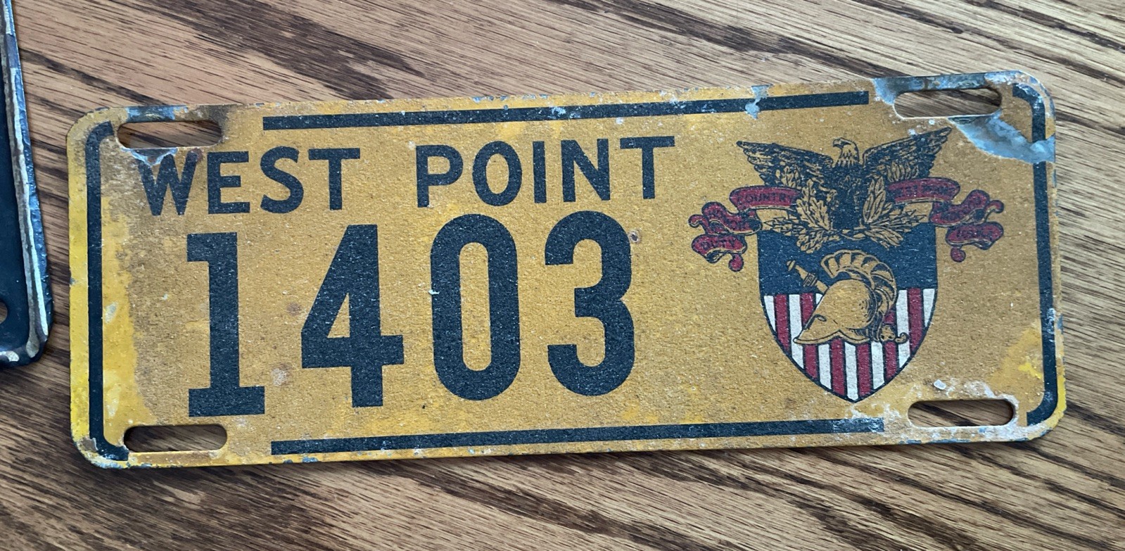 Vintage West Point U.S. Army  Licese Plate Topper/1950’s