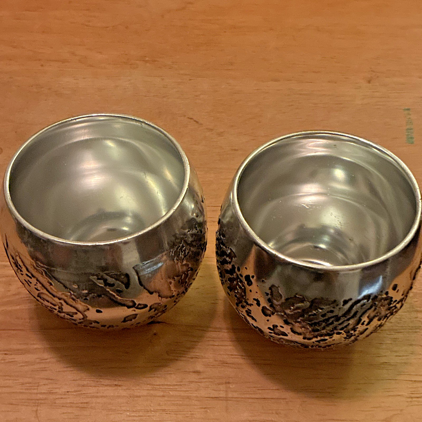 Vintage 1971 Don Sheil one pair of Nectar Cups Aluminum