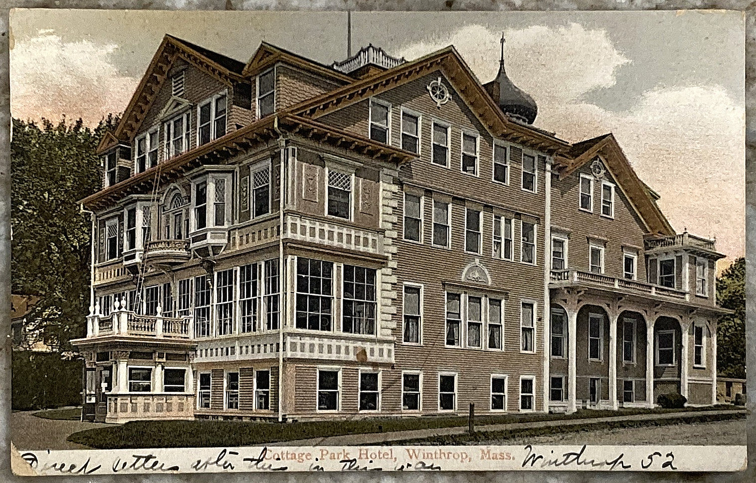Cottage Park Hotel Winthrop Massachusetts 1910 UDB Postcard C133