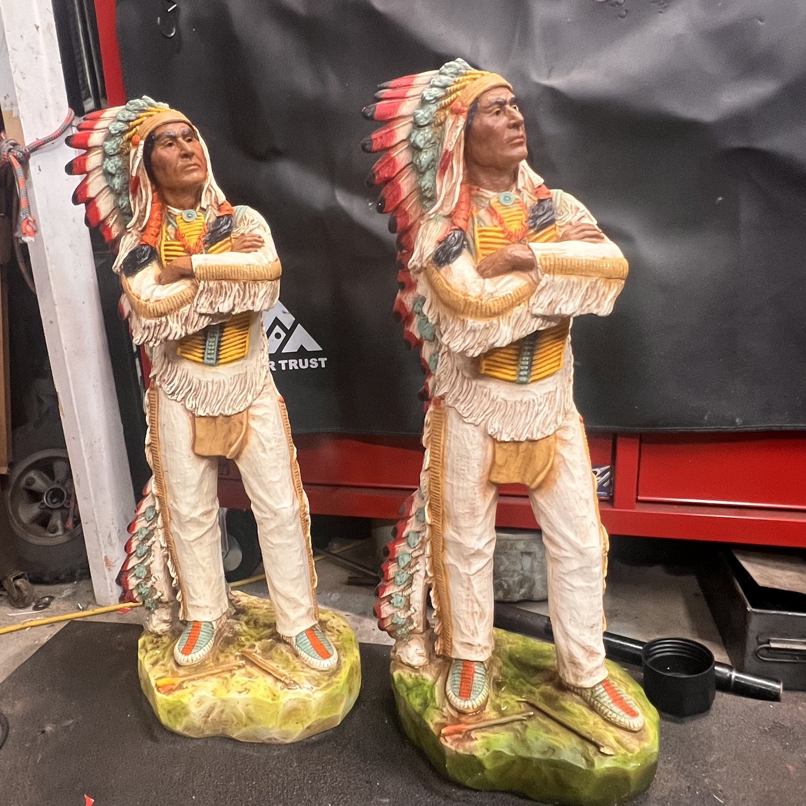 Vintage Indian Chief Statues - 1980 Universal Statuary Model 752 Vintage Indian Chief Statues - 1980 Universal Statuary Model 752