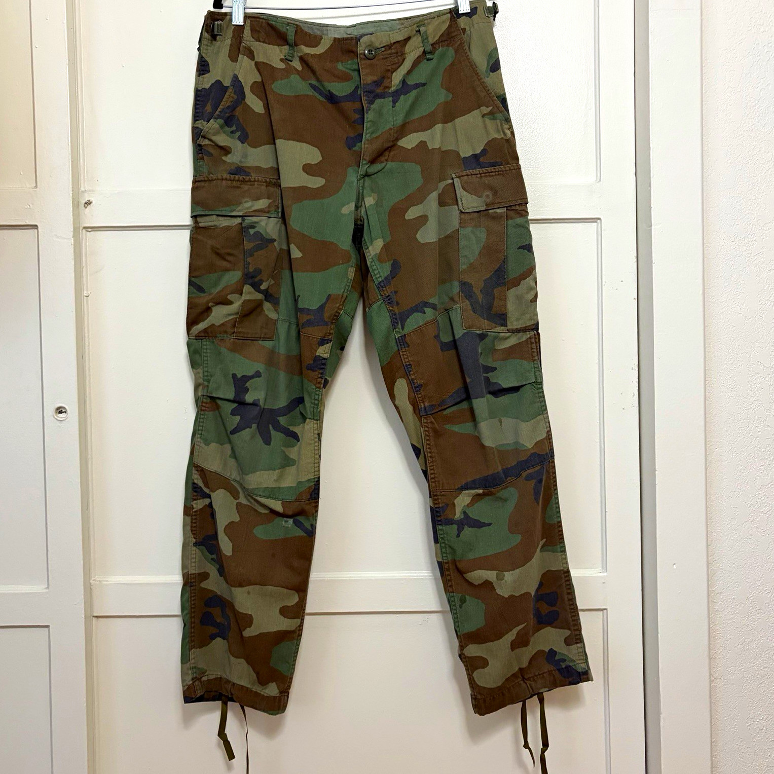 Vintage US Military BDU Woodland Camo Cargo Pants Distressed Army 31x30 Vintage US Military BDU Woodland Camo Cargo Pants Distressed Army 31x30