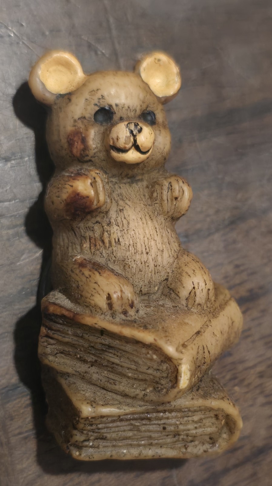 Molded Resin Teddy Bear Locker Fridge Magnet On Books Taiwan Cute Wild Animal