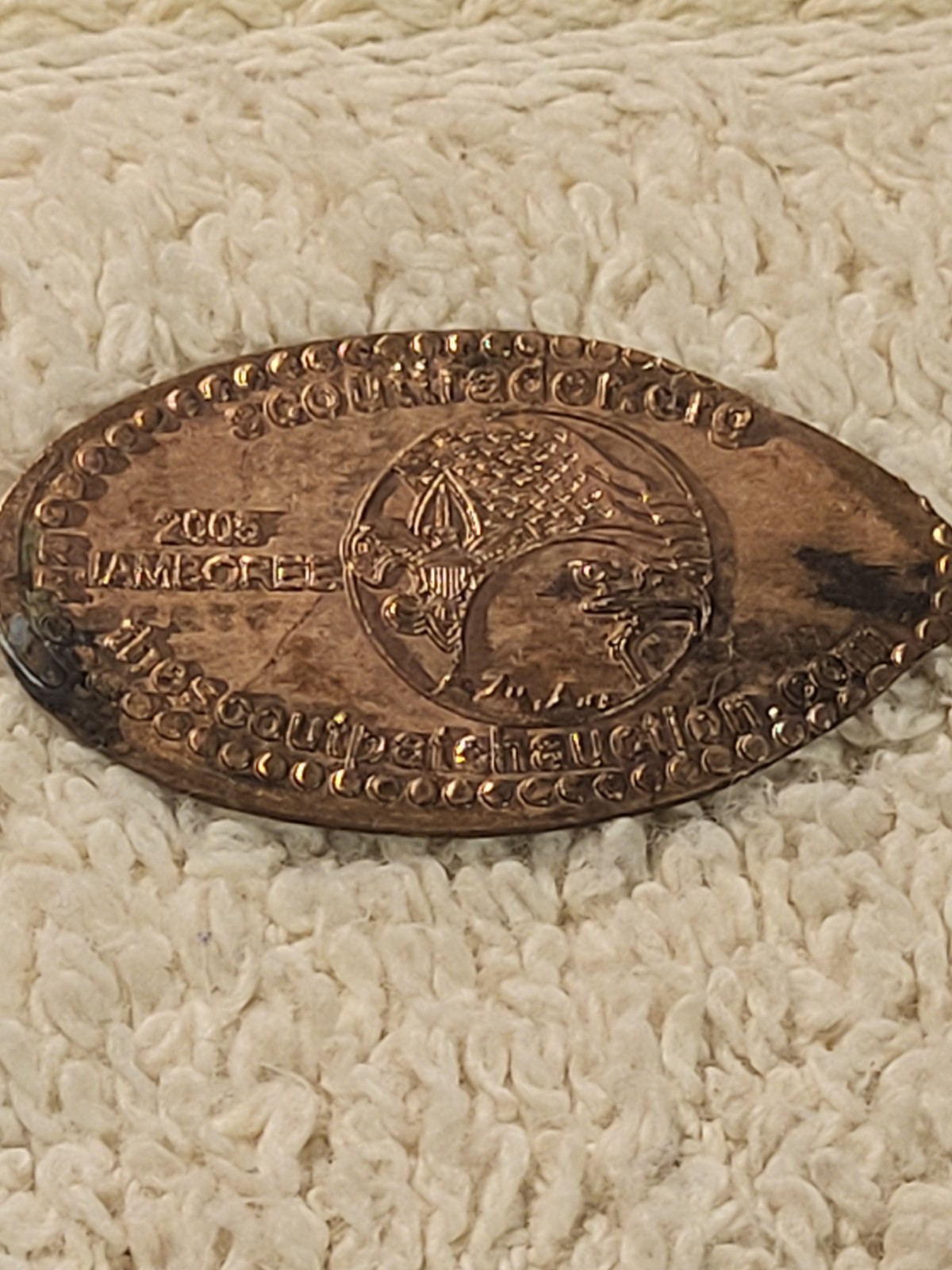2005 Jamboree Scout Trader Elongated Penny Smashed Pressed Coin BSA Eagle