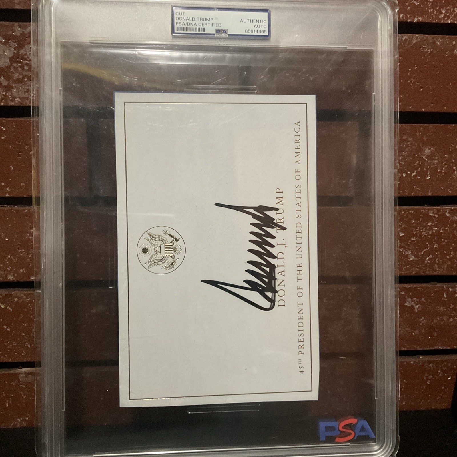 Donald Trump Signed Presidential Bookplate Psa Auto Signature Bold Jumbo