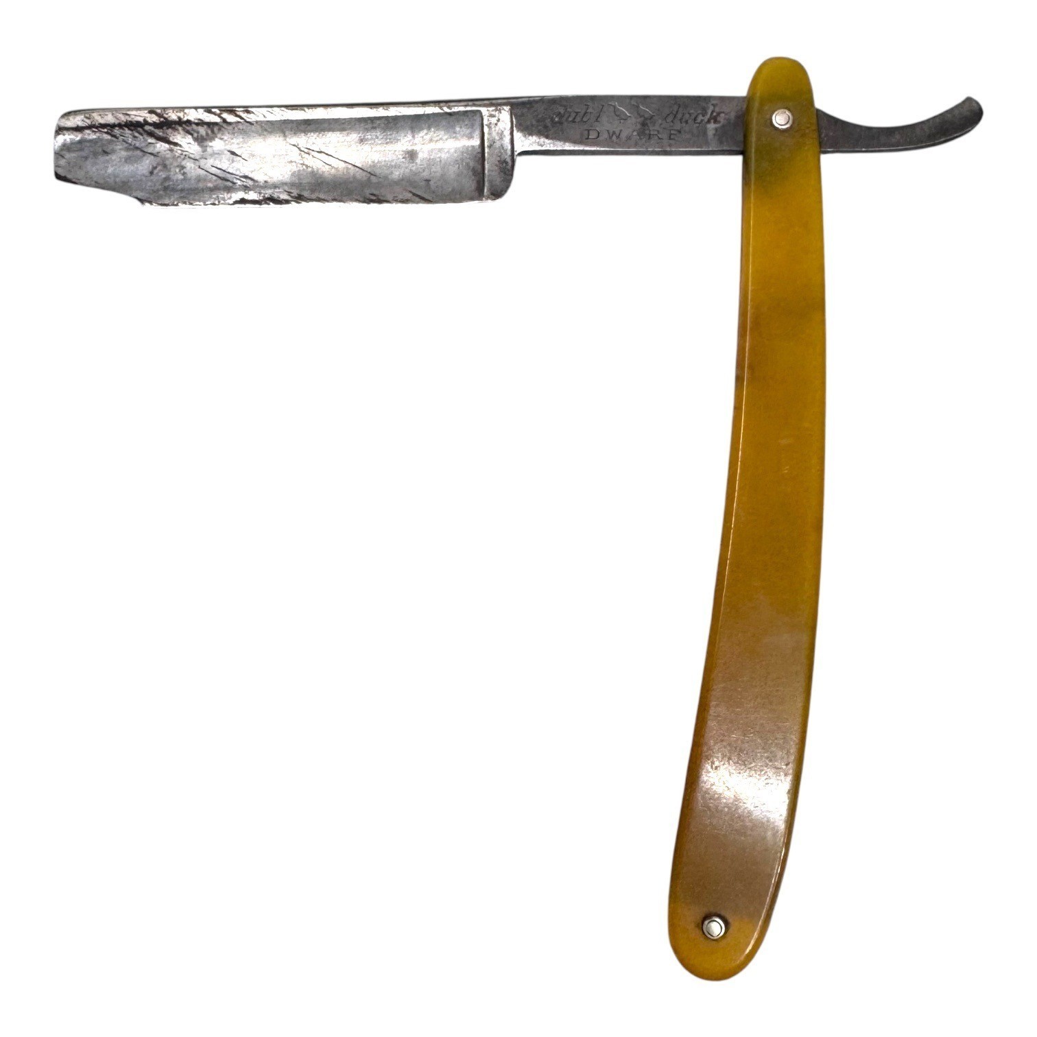 Antique Straight Razor Pearl Duck Dubl Duck Dwarf Solingen Germany Blade READ