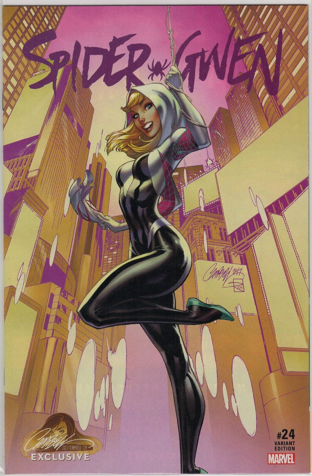 Spider-Gwen 24 A First Gwenom Exclusive J Scott Campbell 9.8 Sold Out Venom