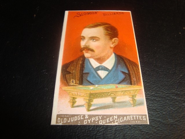 1888 GOODWIN CIGARETTES OLD JUDGE N162 TOBACCO CARD RAW SLOSSON POOL BILLIARDS