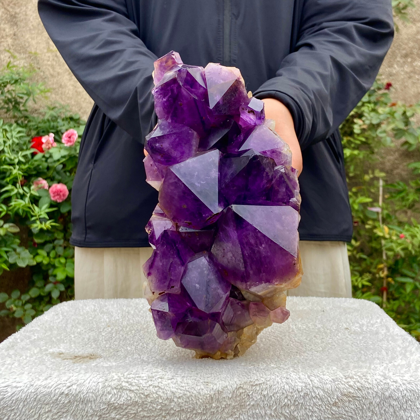 7.7LB Natural amethyst Cluster Quartz Crystal backbone mineral Specimen Healing