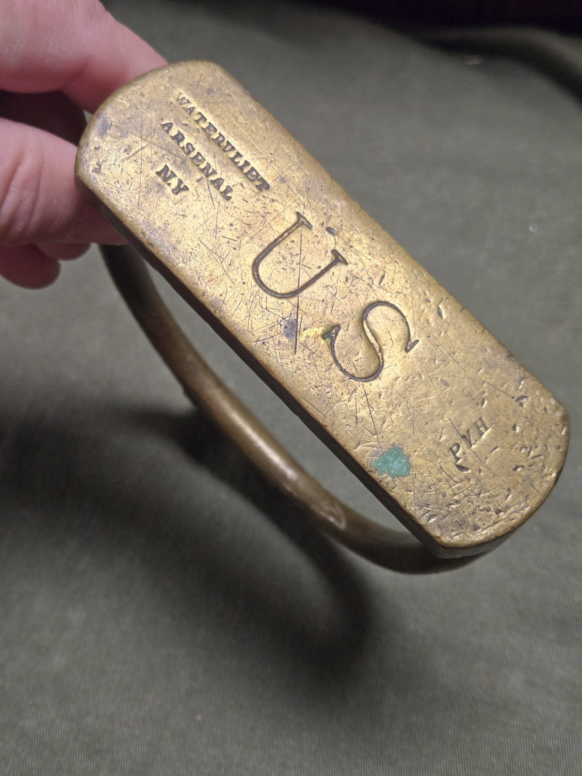 1 Old Original Rare Civil War 1863 Artillery Brass Stirrup Watervliet Arsenal NY 1 Old Original Rare Civil War 1863 Artillery Brass Stirrup Watervliet Arsenal NY