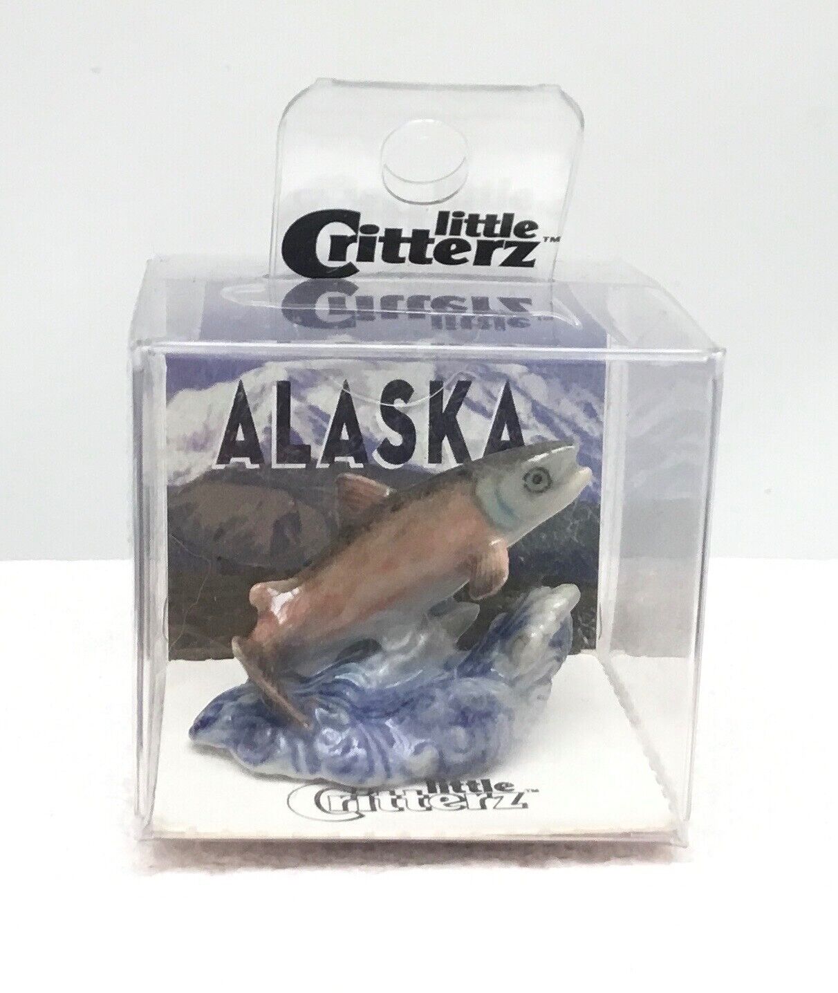 Little Critterz Leap Red Salmon Jumping Fish Miniature Porcelain Figurine AK874