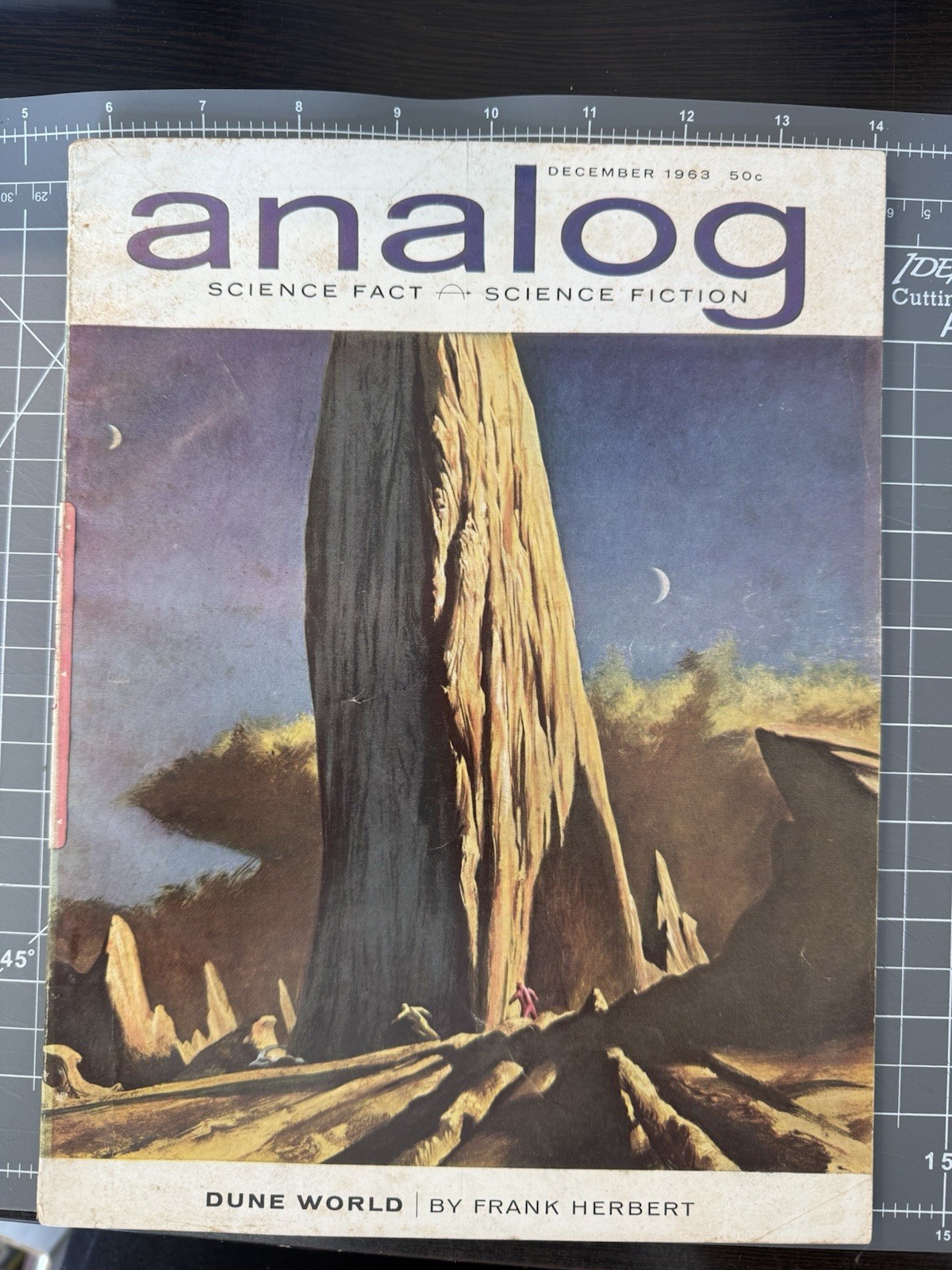 Analog Science Fact Science Fiction Dec 1963-1st Dune World by Frank Herbert-VG