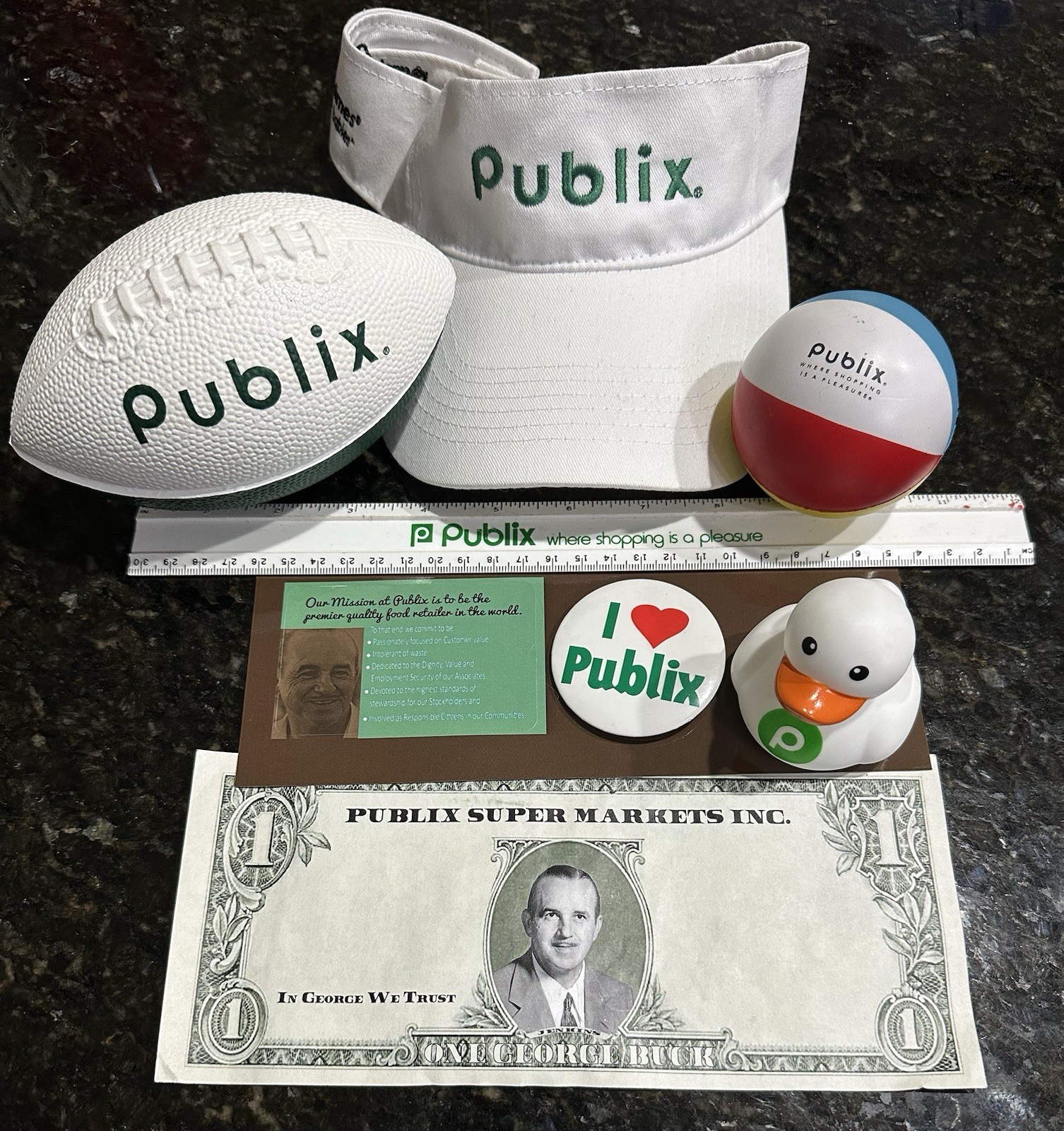 Publix Collectible Lot 4 - VTG Ruler Visor Football Duck Jenkins Bill - 8 Items
