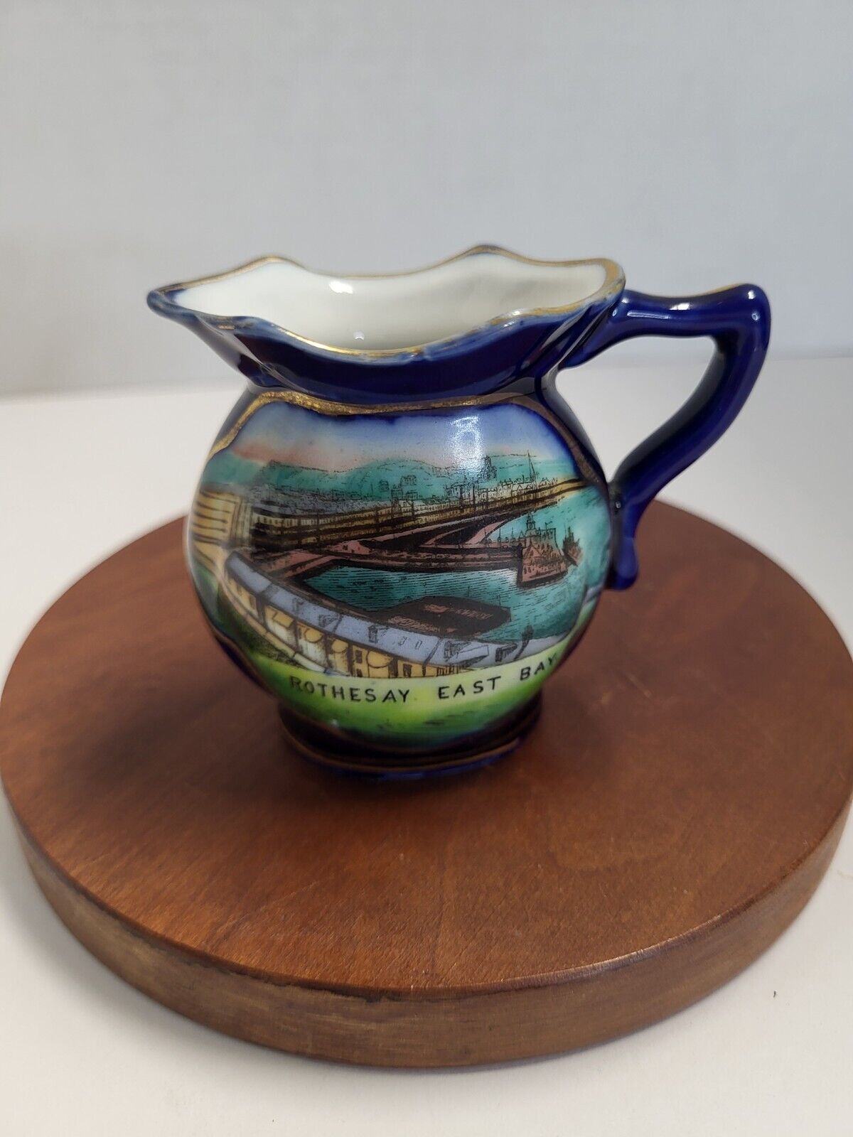 Vintage Colbalt Blue Souvenir Pitcher Vase