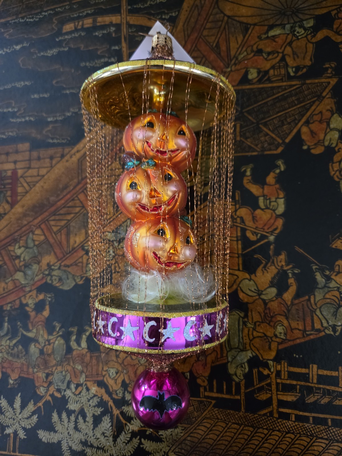 Christopher Radko GIGGLES N GRINS Wired Halloween Glass Ornament