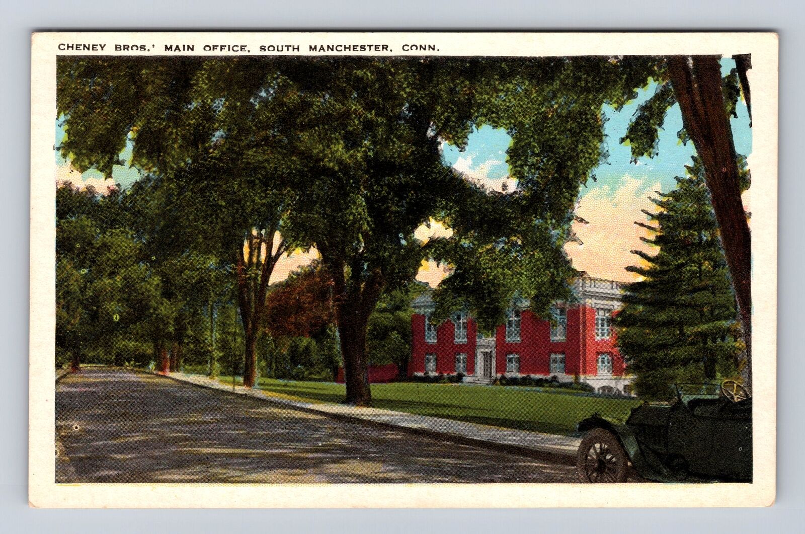 South Manchester CT-Connecticut, Cheney Bros Main Office, Vintage Postcard