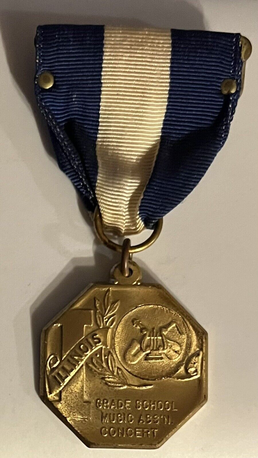 Vintage Illinois District Grade School Music Assocition Concert Medal on Ribbon