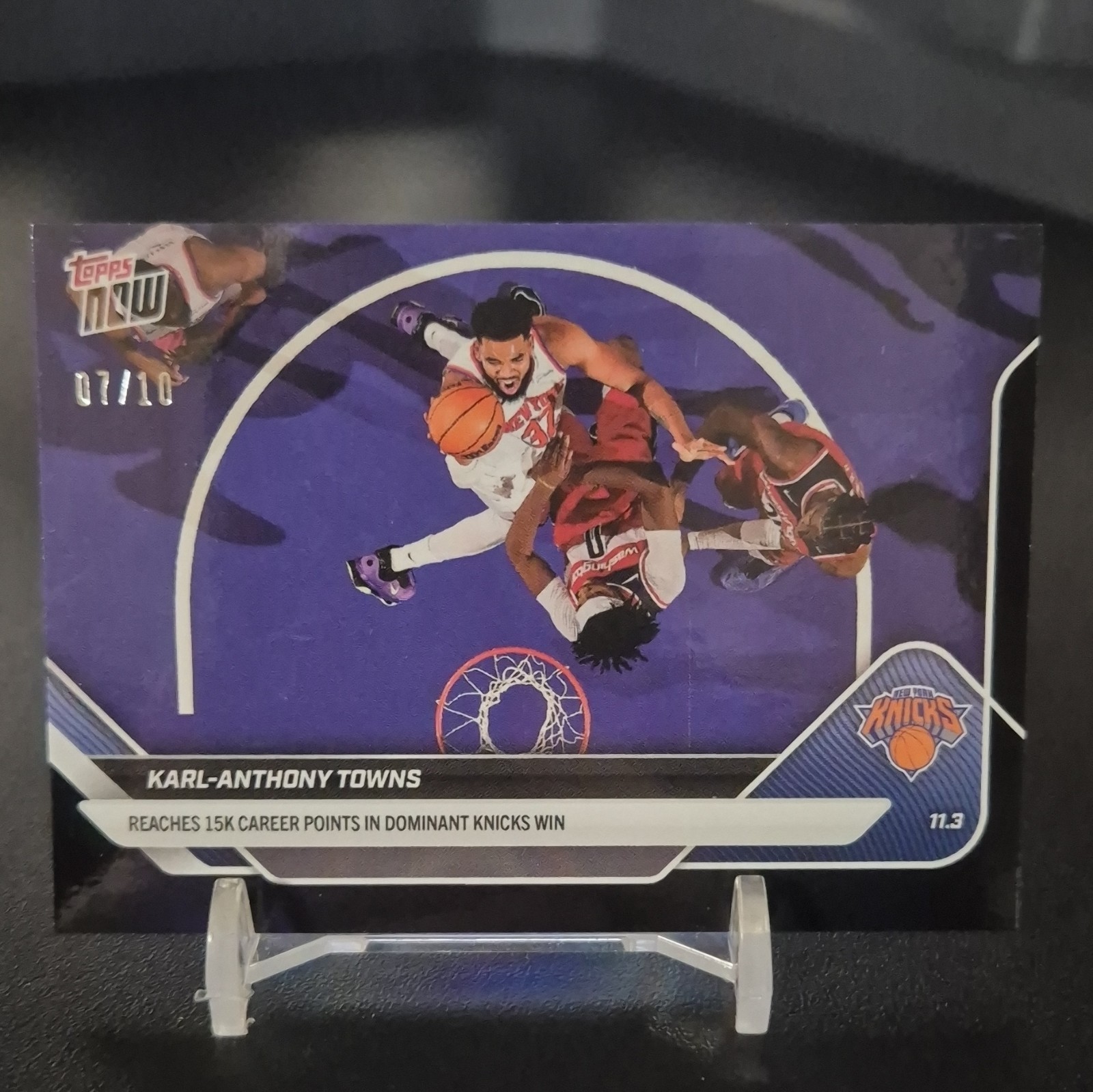 Topps Now N°43 Karl-Anthony Towns Knicks #43 07/10 Black Foil