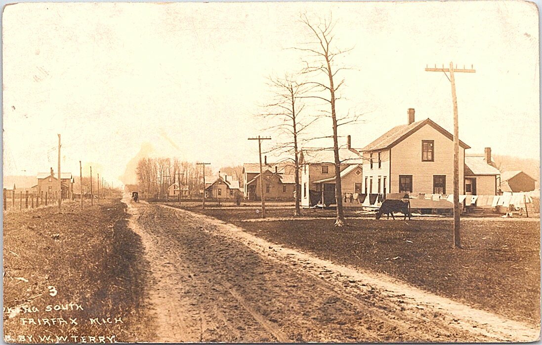 RPPC Fairfax Michigan Business District Street Scene 1914