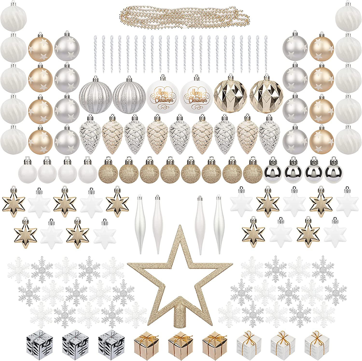 143Pcs Christmas Tree Decoration Ornaments Kits Including Tree Topper Christmas 