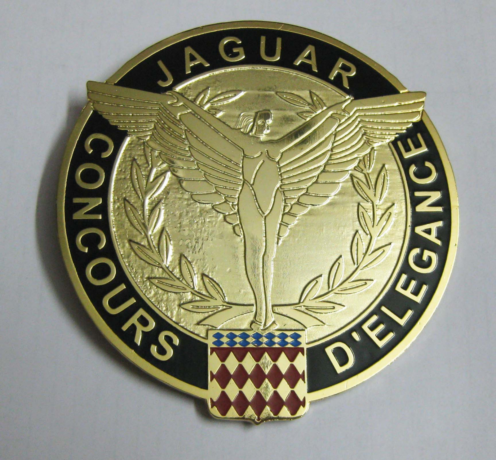 JAGUAR CONCOUR DE ELEGANCE CAR GRILL BADGE EMBLEM LOGOS METAL ENAMLED CAR GRILL 