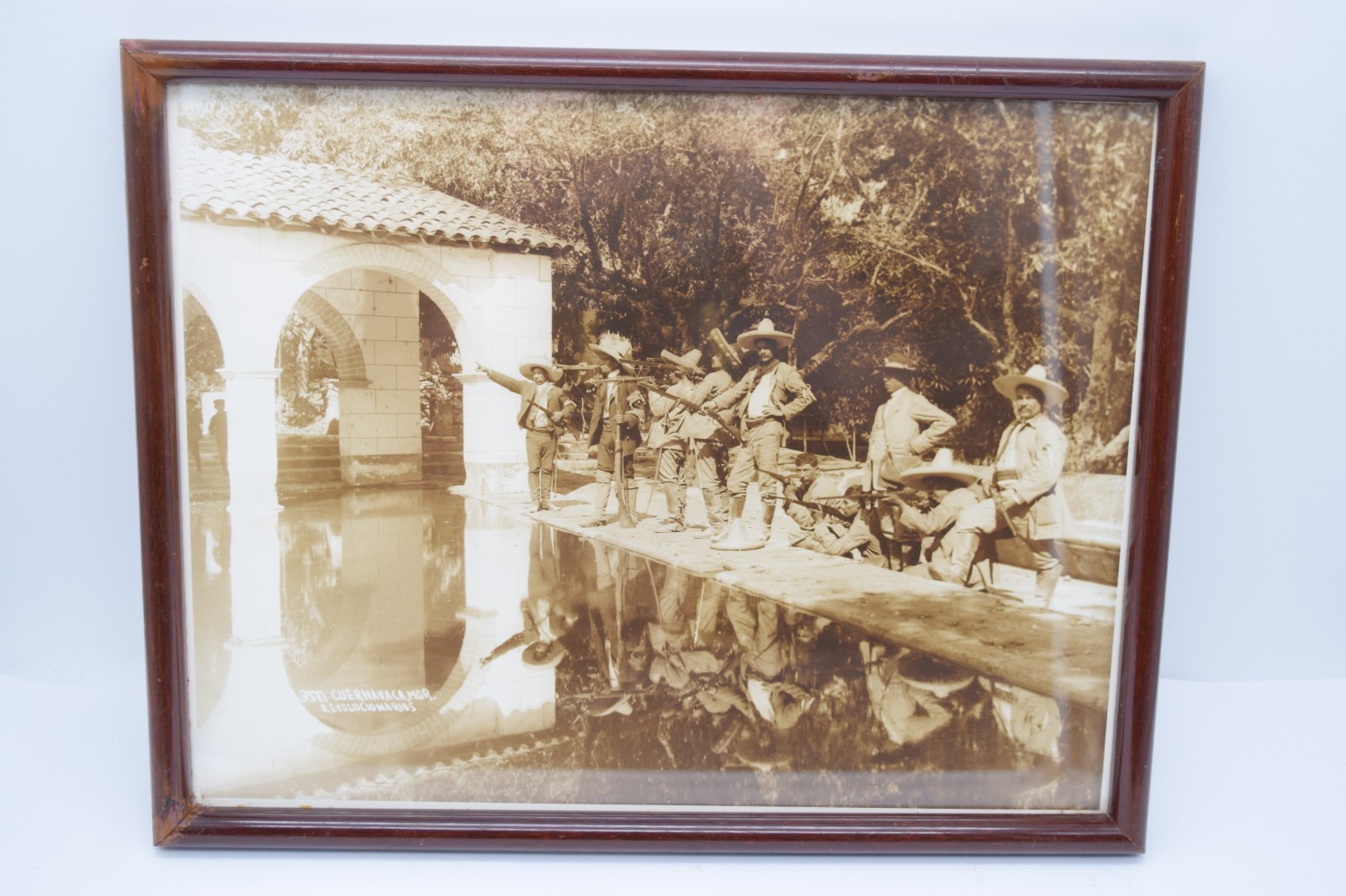 Vintage Casasola Mexican Revolution Photo Cuernavaca Morelos Soldiers Framed