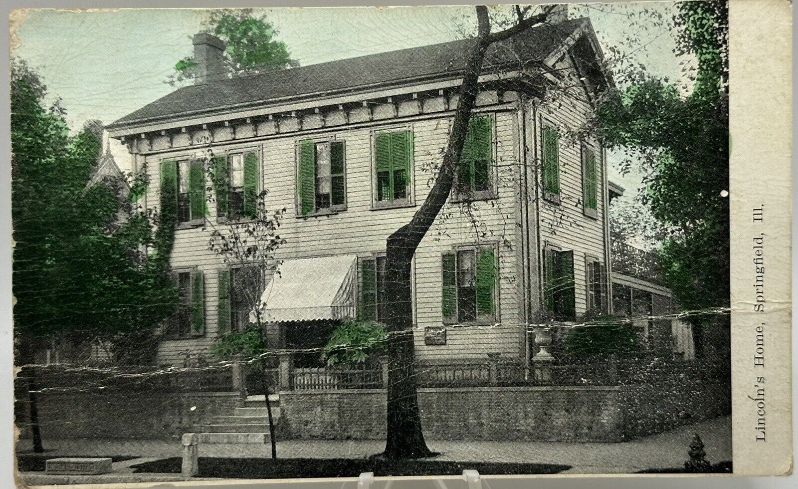Antique 1908 Lincoln’s House Postcard Springfield Illinois IL