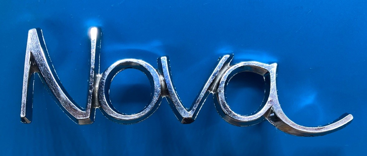 OEM 1968-1972 Chevy Nova Fender Emblem Badge Logo Metal GM 3943200 Original