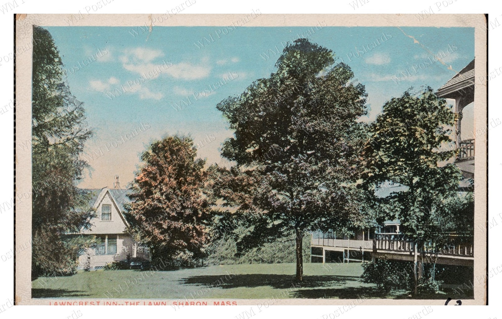 Sharon Massachusetts 1940s Lawncrest Inn Lawn Standard Postcard