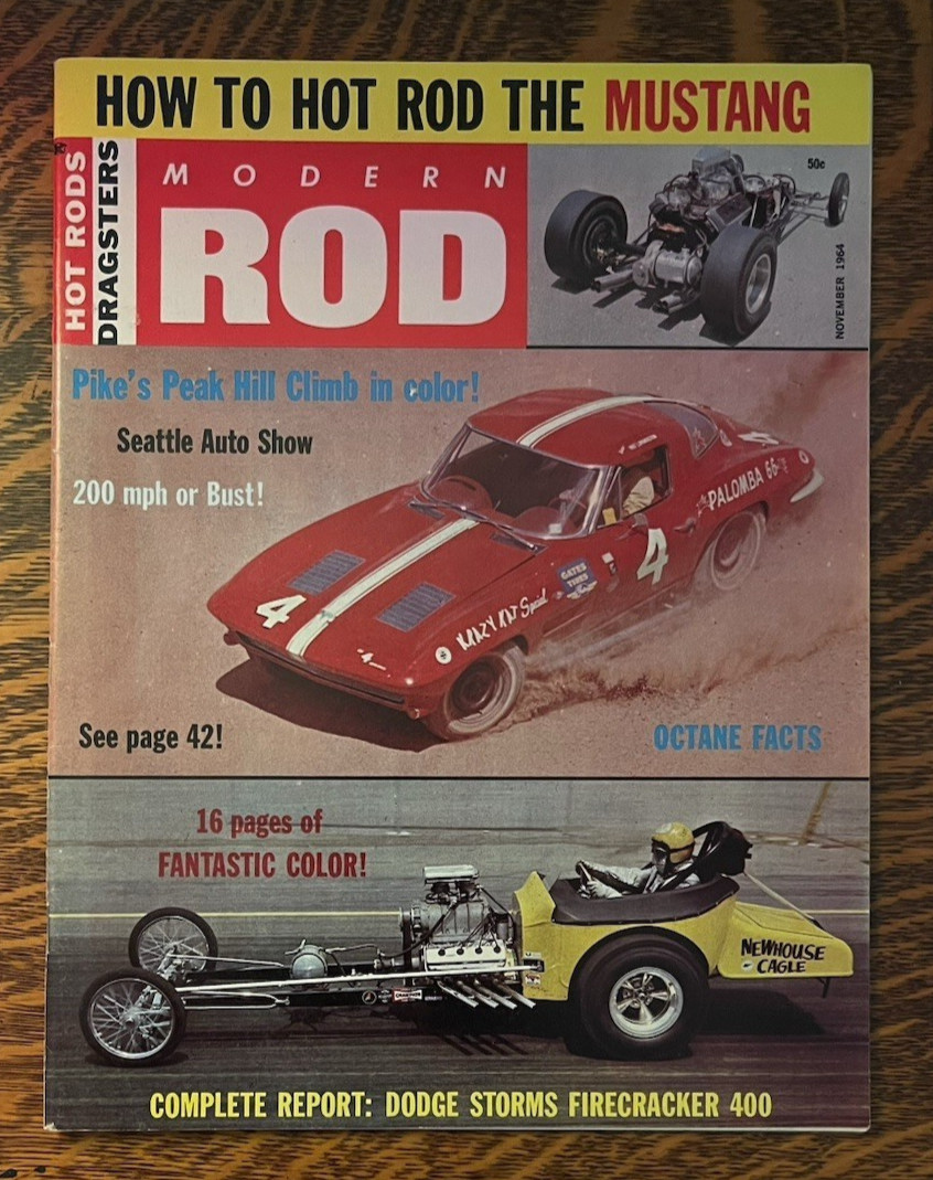 MODERN ROD MAGAZINE~ NOVEMBER 1964~HOT RODS DRAGSTERS~PIKE\'S PEAK HILL~COLOR