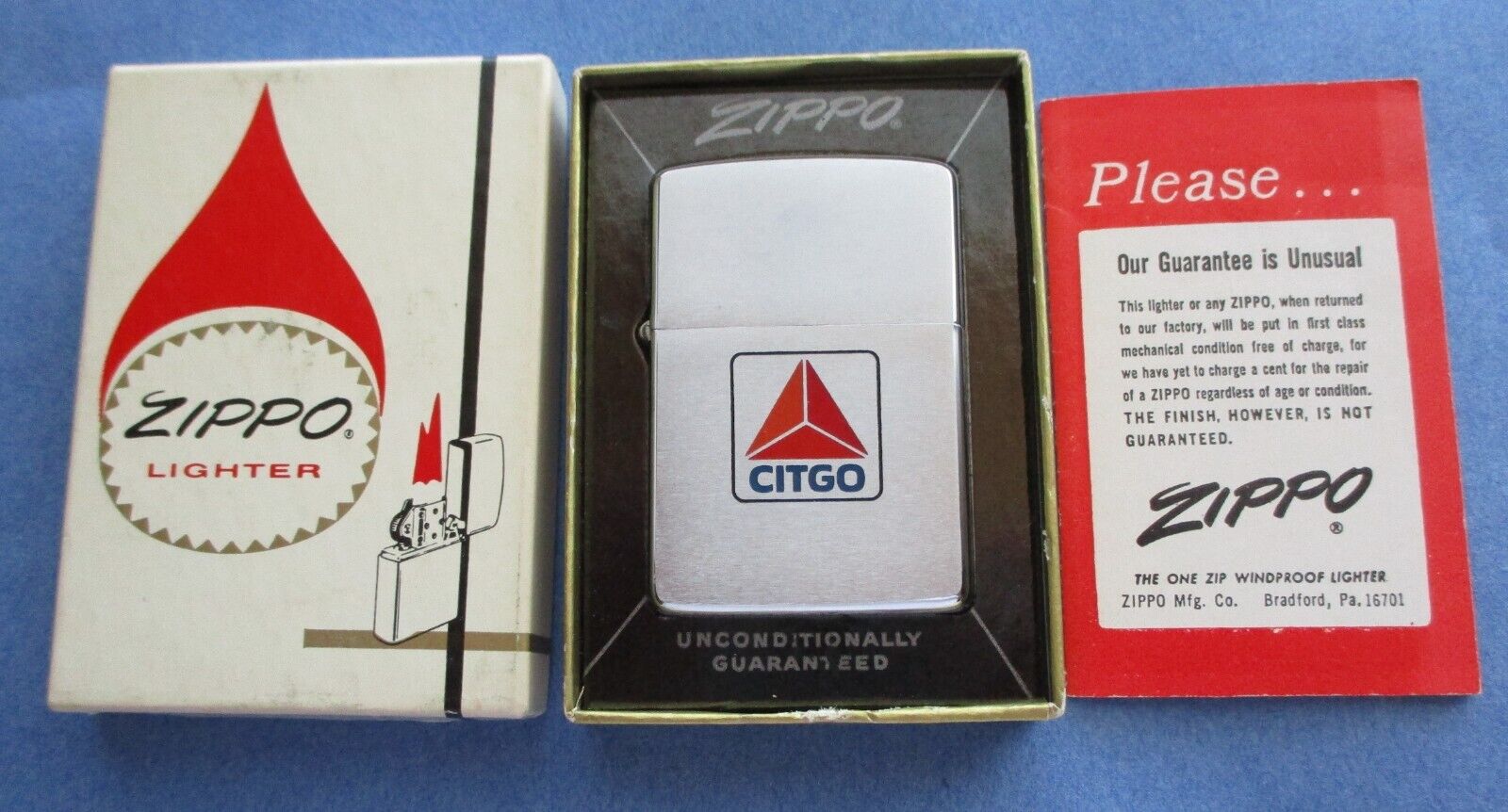 Vintage Zippo 1967 Lighter - CITGO - Mint-In-Box with Guarantee Paper