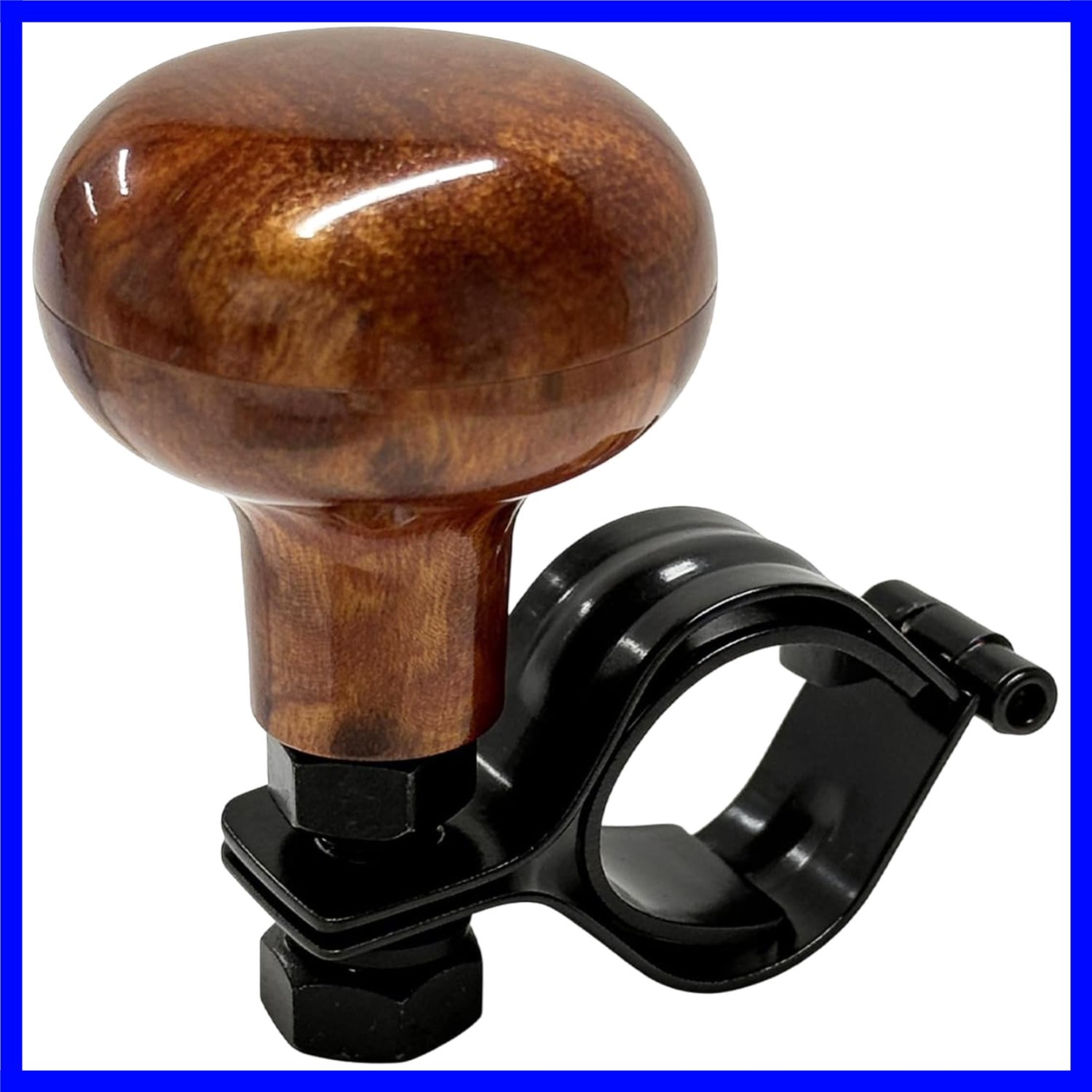 Durable Steering Wheel Spinner Knob with Protective Bracket - Peach Wood