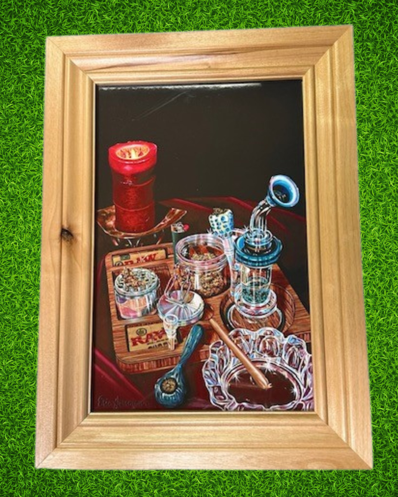 Eric Herrmann 710 Chill RA 2001 Rolling Tray Glass Framed Art Work