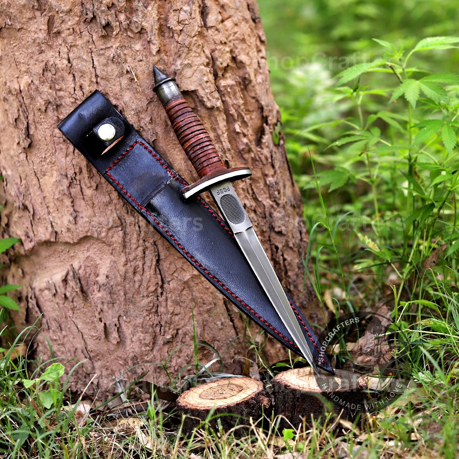 Sykes Fairbairn Double-Edged V 42 US FSSH Military WWII Knife Dagger Knife.