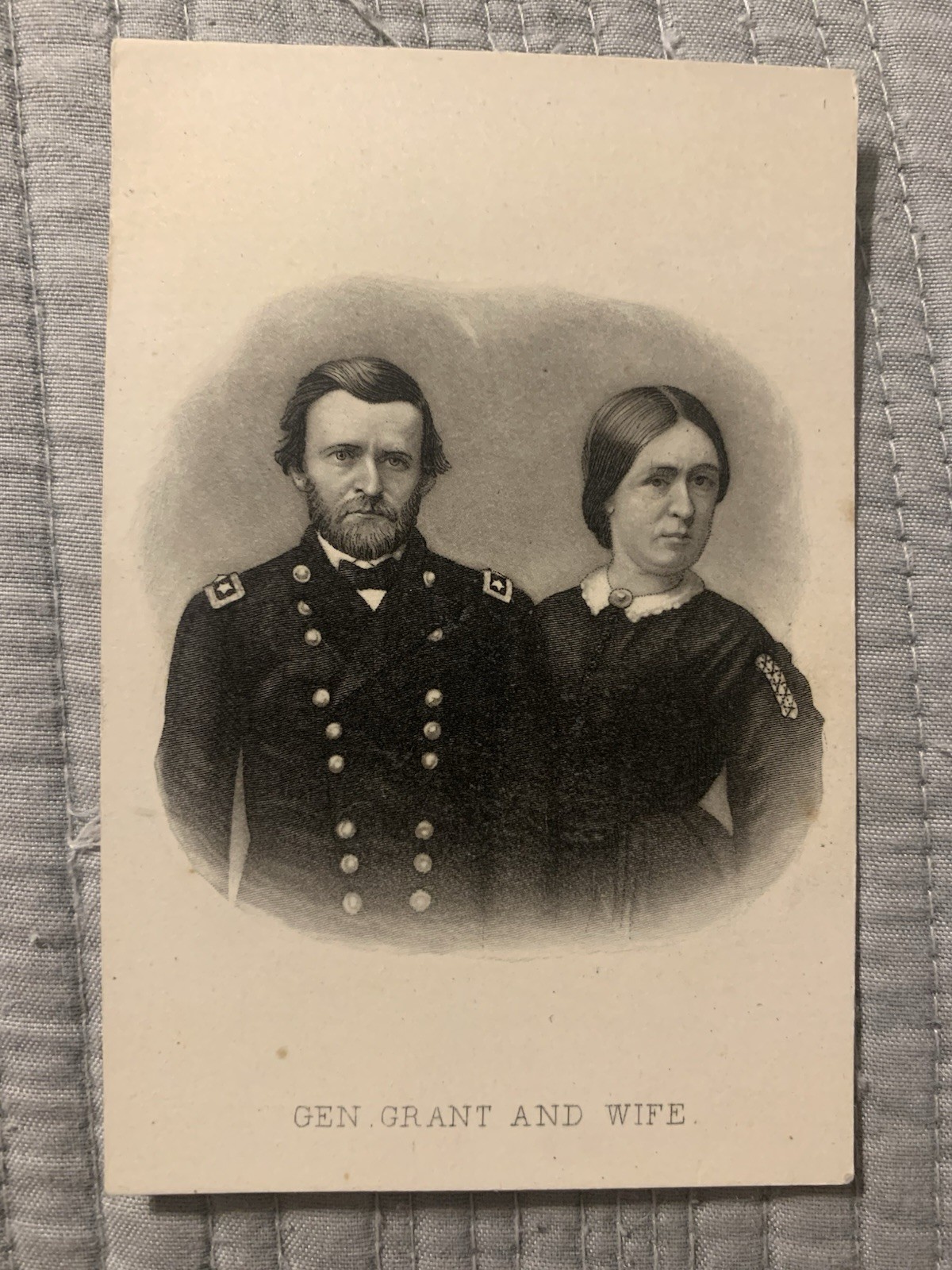 ANTIQUE CDV CIVIL WAR GENERAL GRANT & WIFE - Excellent Condition