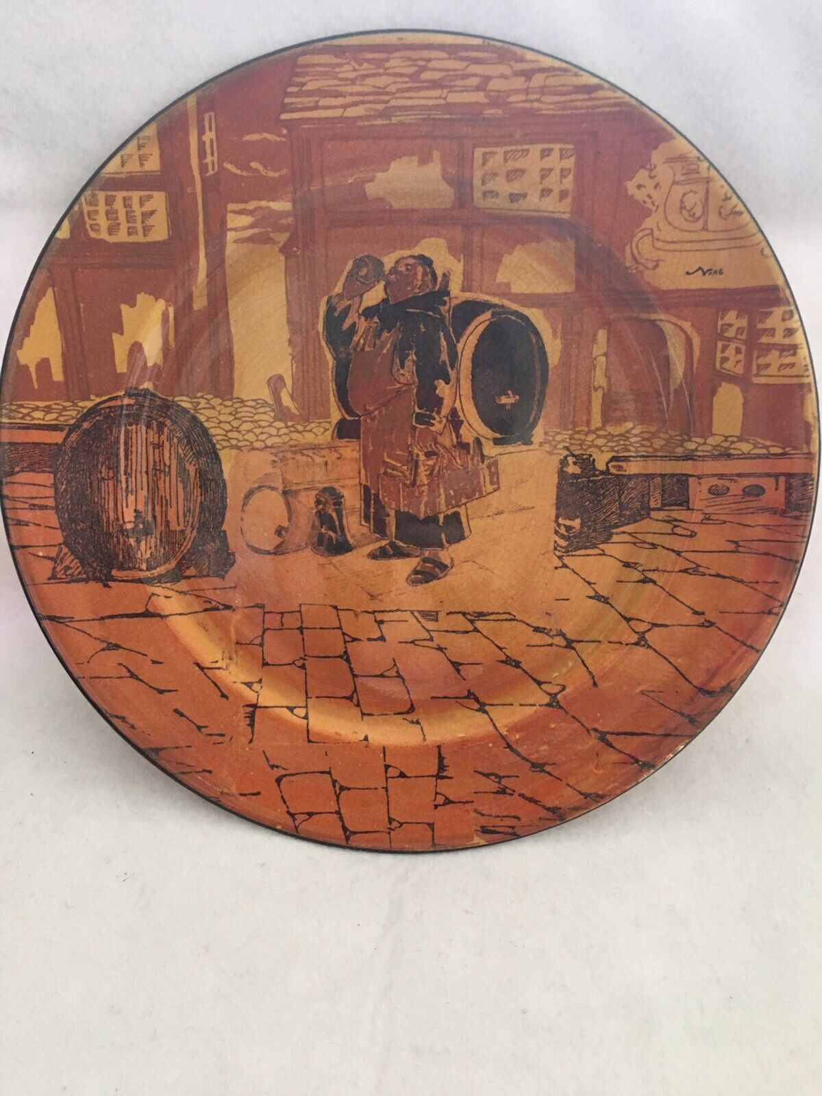 **SALE** Royal Doulton Drinking Friar, Nome Italy Collector Plate, Numbered