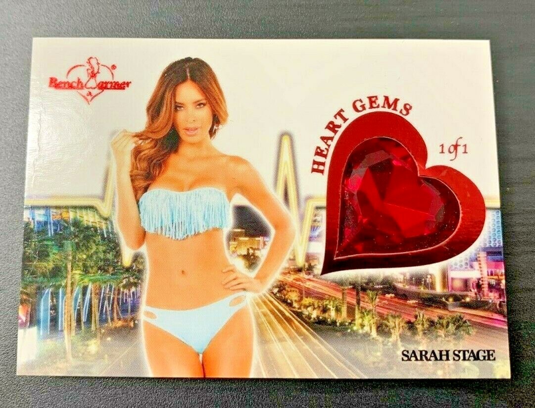 SARAH STAGE 2020 BENCHWARMER VEGAS BABY HEART GEMS RED FOIL 1/1