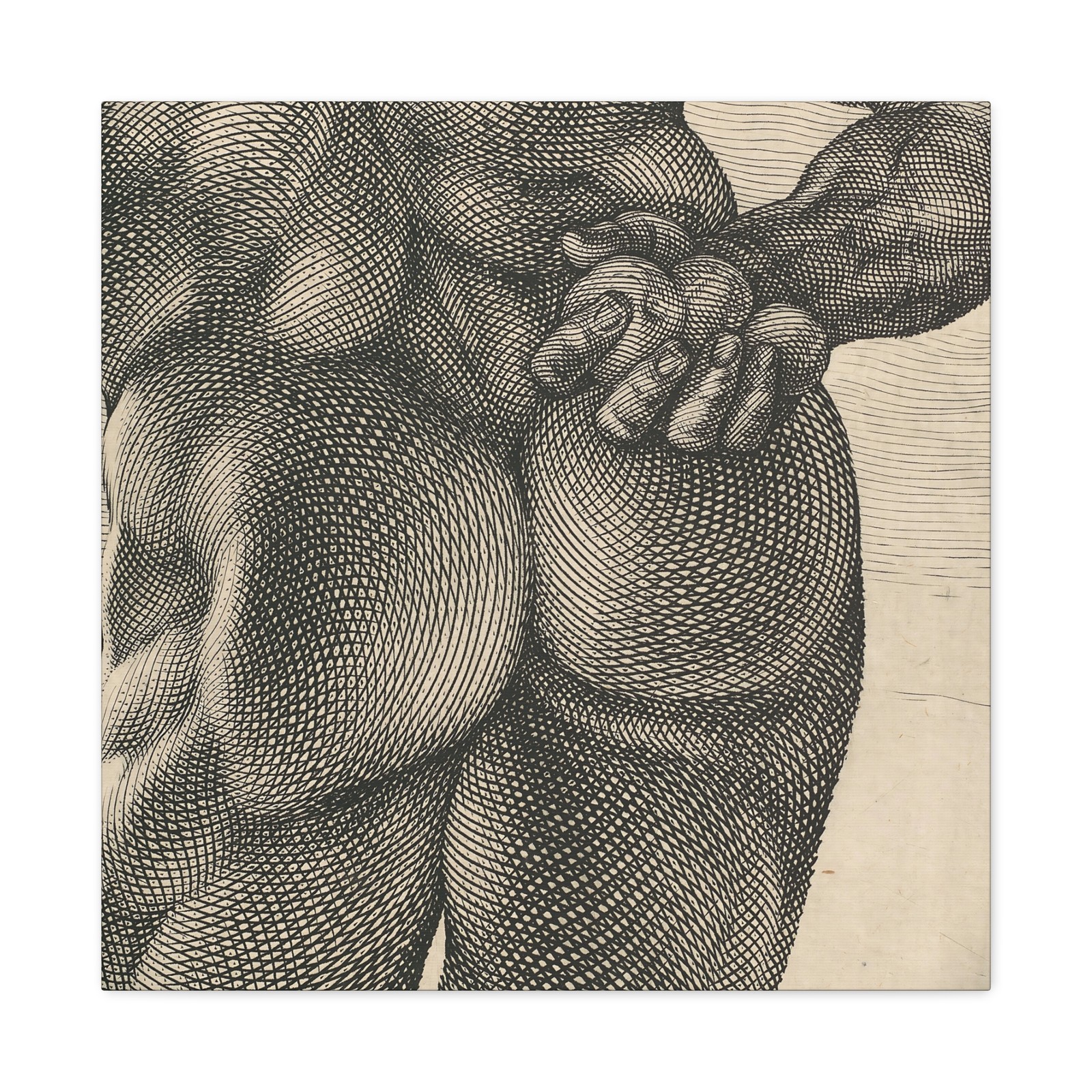 Hendrick Goltzius - Farnese Hercules - ca. 1592, dated 1617 v2 - Canvas Wall Art