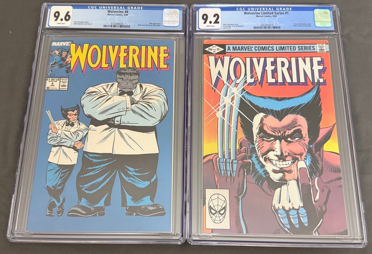 Wolverine #1 1982 CGC 9.2 & #8 1989 CGC 9.6 LOT OF 2