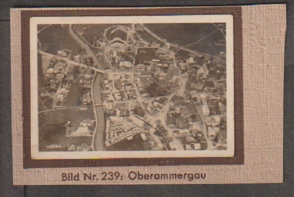 Germany 1932\'s Oberammergau view from Zeppplin  photographic Ciggarette card