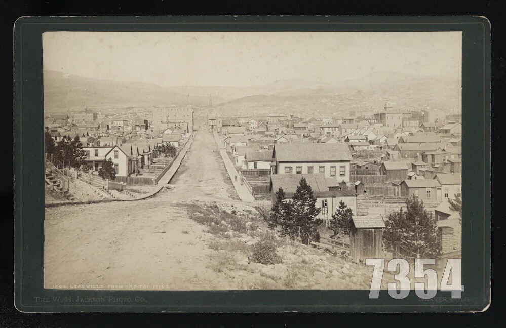 Rare 1880s Photo Leadville Colorado Town / Street View by William H. JACKSON
