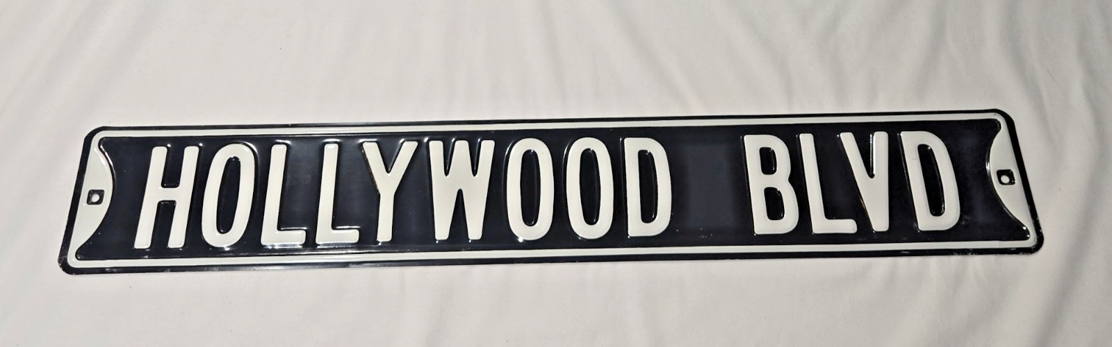HOLLYWOOD BLVD STEEL STREET SIGN VINTAGE NOVELTY 36\