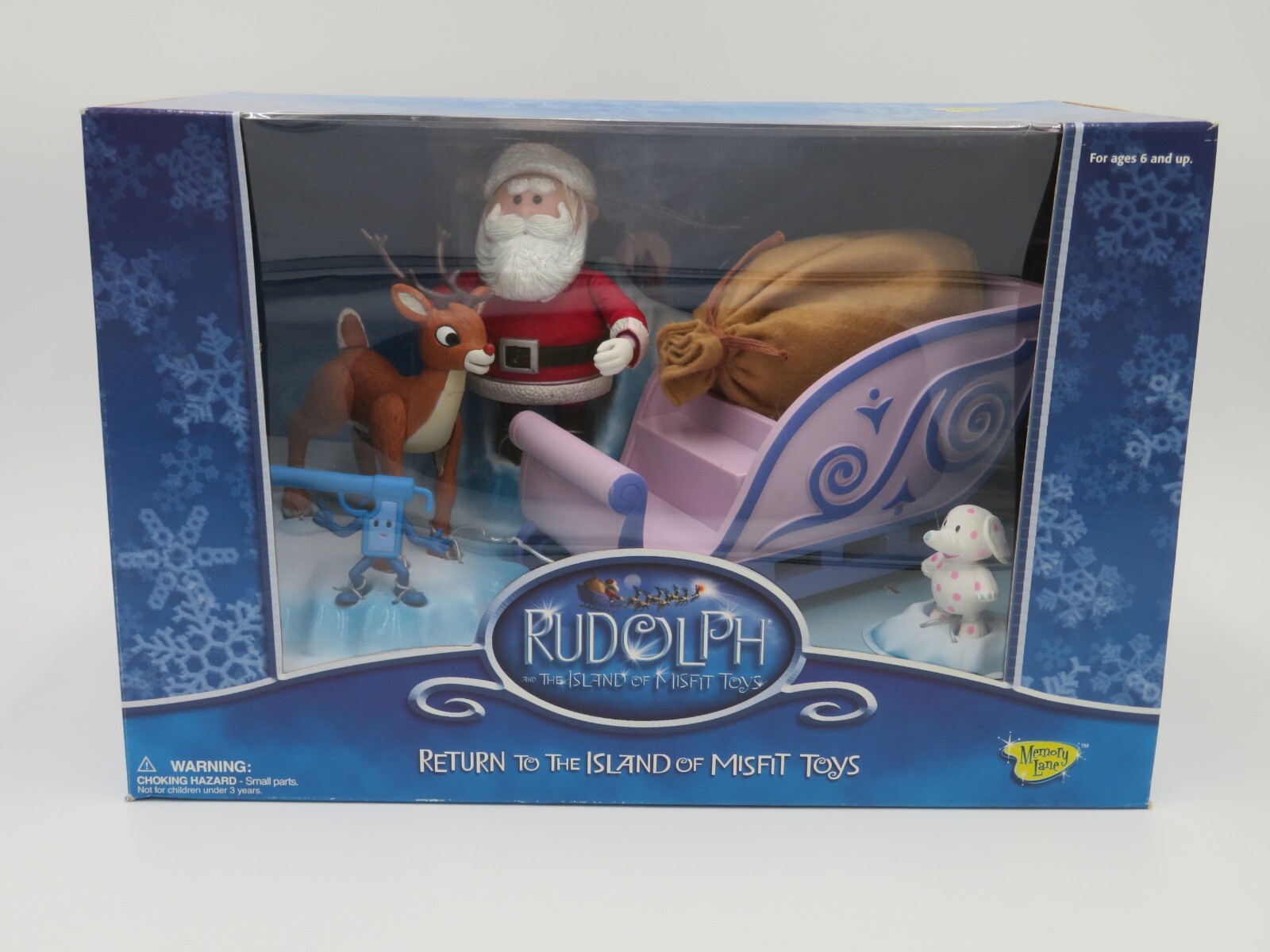 RARE NEW in BOX Rudolph the Red Nosed Reindeer - Santa\'s Sleigh - Memory Lane C7